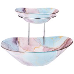 САЛАТНИК ДЛЯ СЕРВИРОВКИ ДВОЙНОЙ 15*13 И 25*22 СМ H=18 CM КОЛЛЕКЦИЯ MARBLE - Lefard фото 4