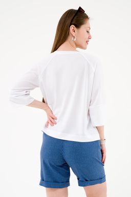 Шорты прямые с манжетами джинсовый - Odis фото 7