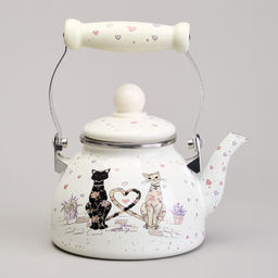 ЧАЙНИК AGNESS ЭМАЛИРОВАННЫЙ СО СЪЕМНЫМ ФИЛЬТРОМ ИЗ НЖС СЕРИЯ LAVANDER CATS, 1,1 Л фото 8