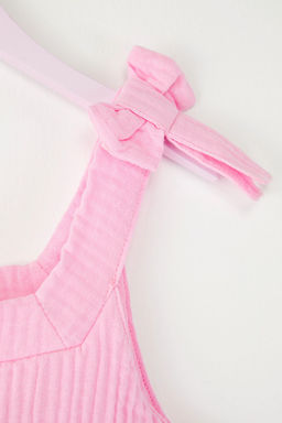 Pembe K?z Cocuk %100 Pamuk Basic F?rf?rl? Ask?l? Mini Bayraml?k Dokuma Elbise TKDSS25EL00058 - Trendyolmilla фото 3