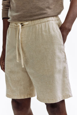 Pantal?n corto en mezcla de lino Regular Fit - H&m фото 7