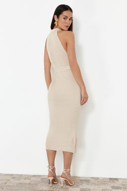 TRENDYOLMILLA Mavi Midi Triko Kemer Detayl? Elbise TWOSS22EL1031  фото 35