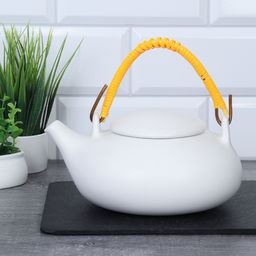 Чайник заварочный 800 мл / FU-787 /уп 24/ с плетеной ручкой