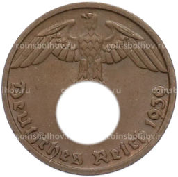 Монета 1 рейхспфенниг 1939 года D Германия