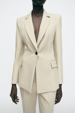 FITTED BLAZER WITH SHOULDER PADS - Zara фото 3