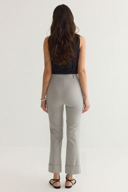 TRENDYOLMILLA Gri Poliviskon Slim Fit Havuc Duble Paca Dokuma Pantolon TWOSS25PL00040  фото 7