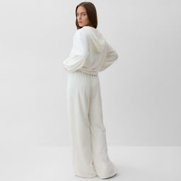 Костюм женский (толстовка, брюки) KAFTAN Plushy, размер 44-46, белый