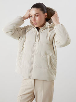 Kap??onlu Kad?n Deri G?r?n?ml? Mont