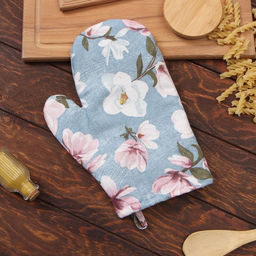 Цена за 2 шт. Варежка-прихватка Доляна "Магнолия" 20х27см, рогожка 158 г/м2, 50% хл, 50% пэ