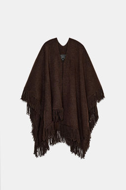 FRINGED KNIT CAPE - Zara фото 6