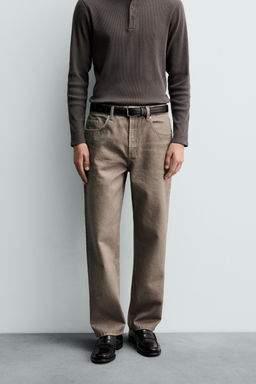 WASHED PRINTED STRAIGHT-LEG JEANS - Zara фото 2