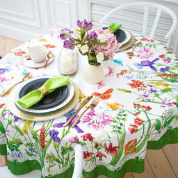 Скатерть Луговые цветы d=150 см, 100% хл, саржа 190 г/м?