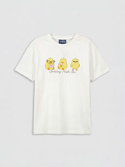 Bask?l? K?z ?ocuk ?ortlu Pijama Tak?m?
