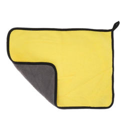 Цена за 2 шт. Тряпка для мытья автомобиля, CARTAGE, микрофибра, 400 г/м², 30×40 cм, желто-серая