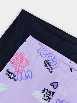 Шорты для девочек мультипак (2 шт.) в лавандовом и черном цвете с граффити