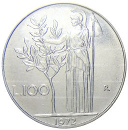 100 лир 1972 года Италия