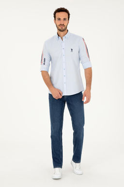 Мужская синяя рубашка с длинным рукавом Неожиданная скидка в корзине - U.s. polo assn фото 4