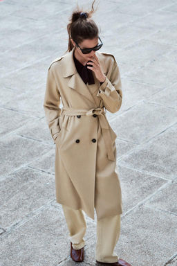 LONG TRENCH COAT WITH BELT - Zara фото 6