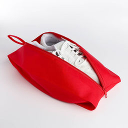 Сумка для обуви на молнии, размер 37×16×10 см, красная