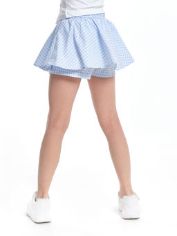 Юбка-шорты в клетку UD 7046 голубая клетка - Mini maxi фото 2