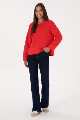 Kad_n K_rm_z_ Basic Sweatshirt Sepette S_rpriz _ndirim - U.s. polo assn фото 4