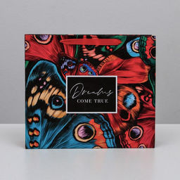 Пакет подарочный ламинированный, упаковка, Dreams come true, M 26 х 30 х 9 см