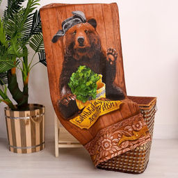 Полотенце Банька парит 60х146 см, 100% хлопок 160гр/м2