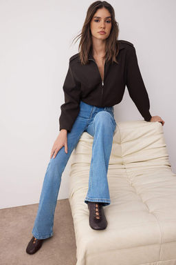 TRENDYOLMILLA Siyah More Sustainable Yuksek Bel Flare Jeans TWOSS23JE00063  фото 2