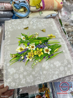 Льняное полотенце с рисунком