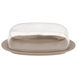 Масленка пластмассовая Кристалл 19х10х6см, прозрачная крышка, латте (Россия) - Домашняя мода фото 2