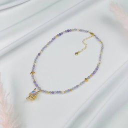 Бусы детские из Аметиста, Цитрина и Перламутра 35 см +