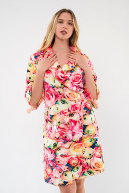 Халат женский из ультрасофта Светлана цветы - Амадэль фото 3