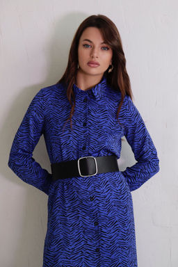 10944 Платье-рубашка удлинённое сапфир - Martichelli фото 11