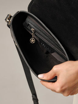 Сумка кожаная на плечо Deboro 30791 черный флот