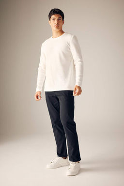 Облегающая футболка с круглым вырезом и вафельным рисунком - Defacto фото 3