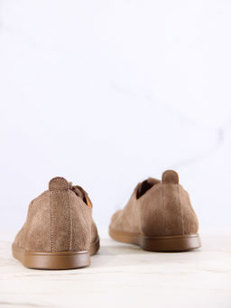 Туфли женские демисезонные 185.астиbr.Серо-коричневая замша/Кожа