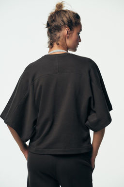 RUSTIC SHORT SLEEVE SWEATSHIRT - Zara фото 12