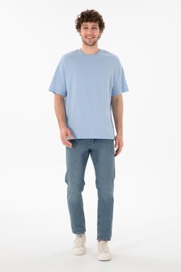 Erkek Oversize Fit Bisiklet Yaka A__k Mavi Ti__rt Sepette S_rpriz _ndirim - U.s. polo assn фото 5