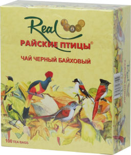Real Райские птицы. Черный чай карт.пачка, 100 пак. РОССИЯ