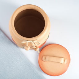 Банка для хранения сухофруктов «Борисовская керамика», 1 л, с отверстиями для вентиляции, персиковая