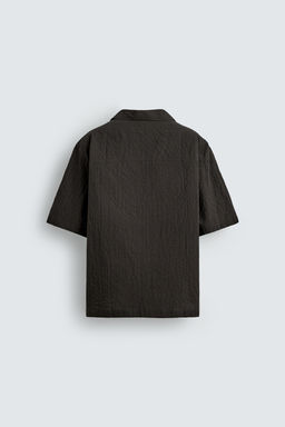Рубашка Seersucker confort коричневая