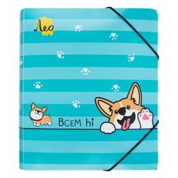 Лео Учись Папка на резинке A5 LRF-07 450 мкм 25 мм песок 6 шт. 04-Корги