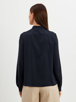 Блузка с рюшами OD-976-2 т.синий