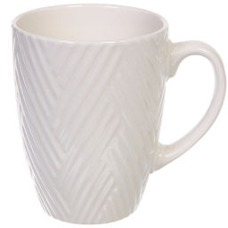 Цена за 3 шт. Кружка керамическая 450мл "Белая" полоски геометрия