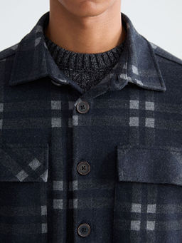 Regular Fit Uzun Kollu Ekose Erkek G?mlek Ceket