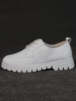 03-PDD161-5 GRAY/LT. BLUE Полуботинки женские (натуральная кожа)