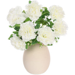 Искусственные цветы "Букет гвоздик" 35см 7 цветков белые