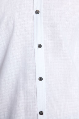 TRENDYOL MAN Beyaz Slim Fit Dokulu %100 Pamuklu Nefes Alabilen Gomlek TMNAW23GO00162 - Trendyolmilla фото 4