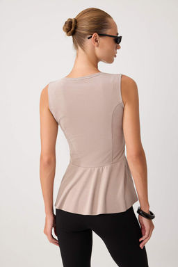 Vizon D_z Peplum Havuz Yaka Standart Kol Kolsuz Modal _rme Bluz TWOSS26BZ01052 - Trendyolmilla фото 4