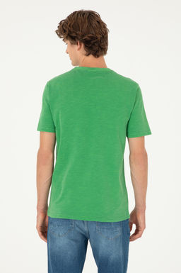 Мужская зеленая базовая футболка - U.s. polo assn фото 5